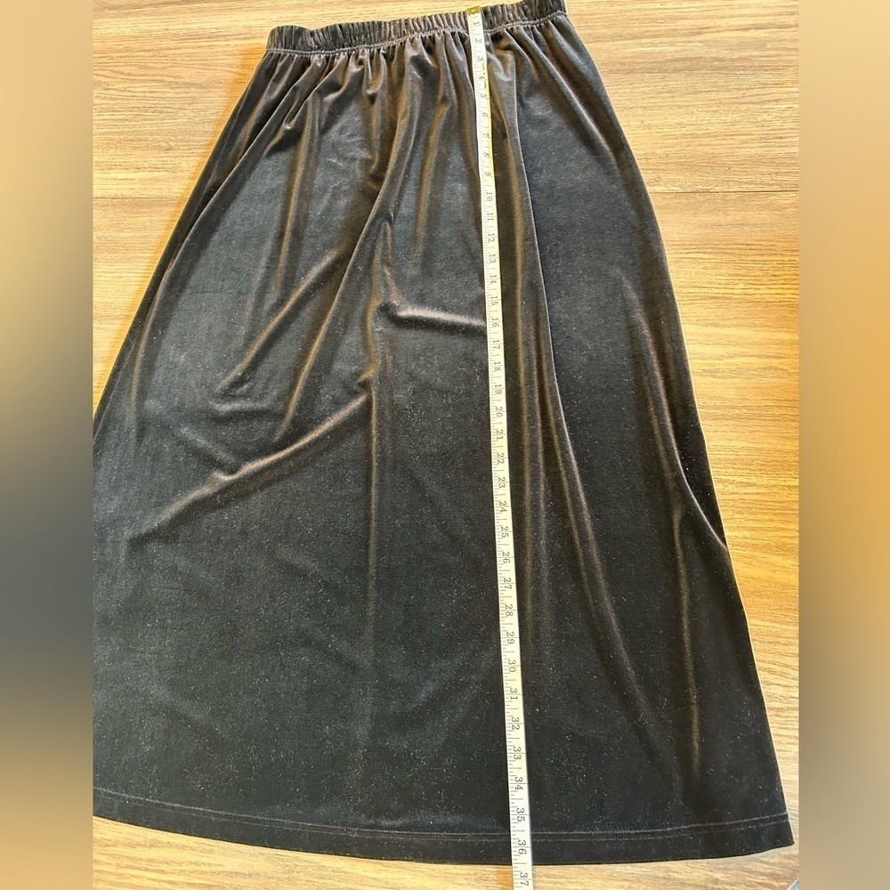 Vintage Y2K Sz XL Maxi Witchy Whimsigoth Dark Fairy Velour A-Line Flare Skirt - Picture 8 of 8